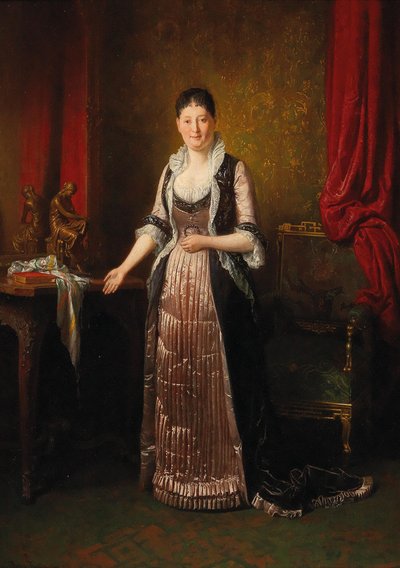 Lady in a Bourgeoise Interior by Friedrich Ritter von Friedlander Malheim